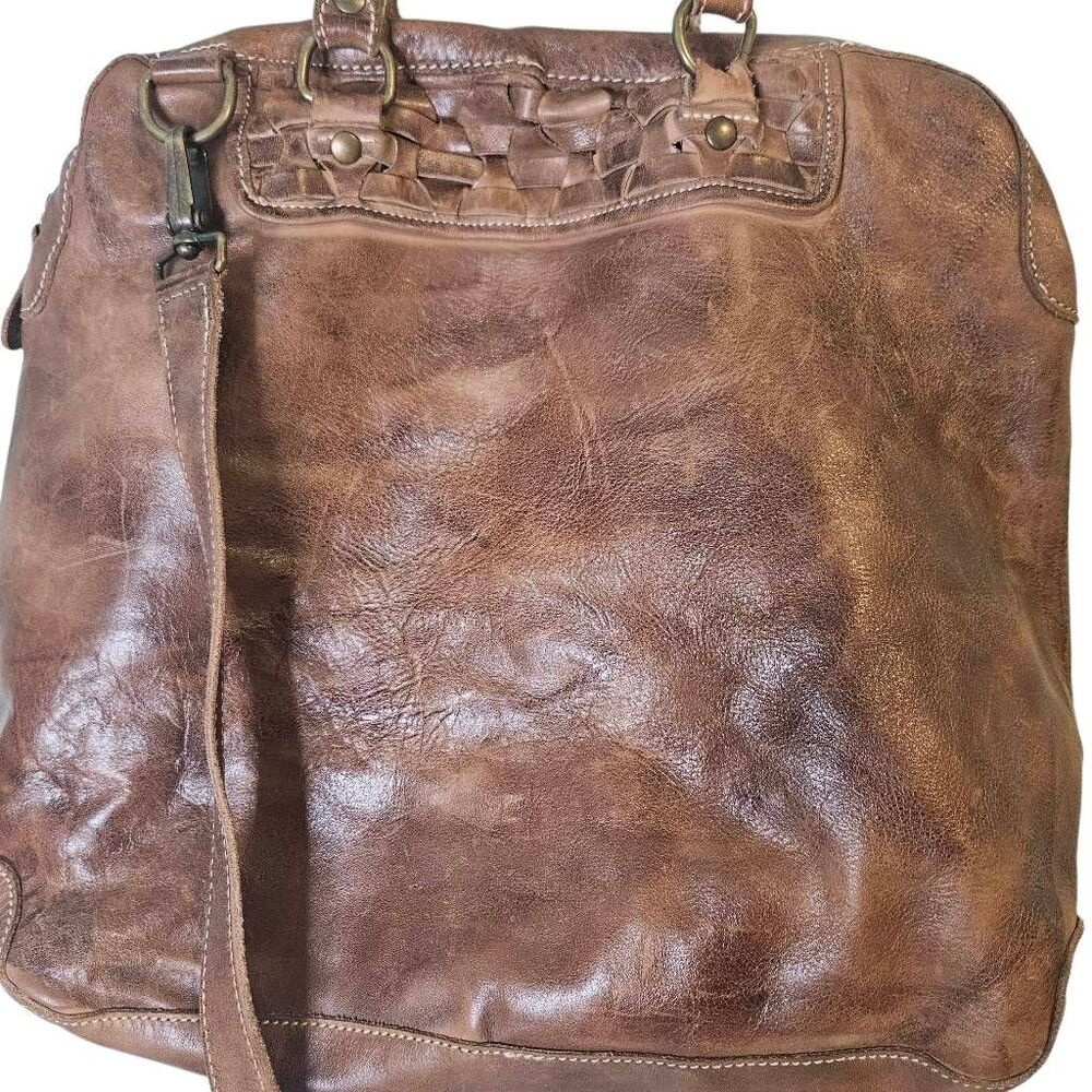 Bed Stu Suri tote, rustic brown leather. Western, boho, festival. - Picture 2 of 7